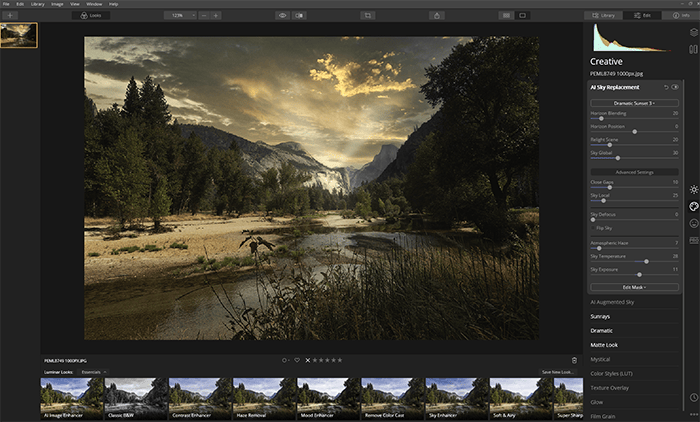 Luminar Desktop Software Screenshot